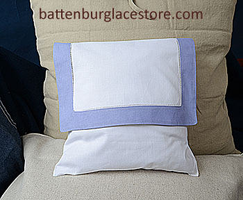 Envelope Pillow. 12 inches. White with SWEET LAVENDER color trim